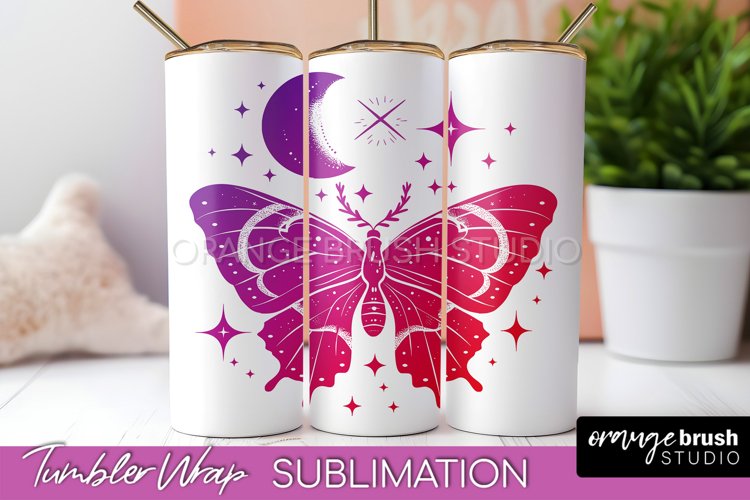 Celestial Tumbler Wrap, Boho Sublimation, Mystical Tumbler example image 1