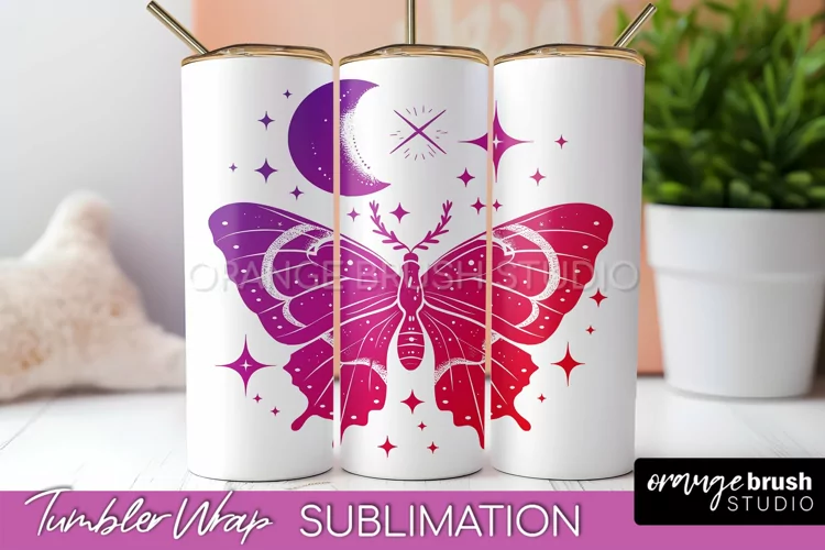 Celestial Tumbler Wrap, Boho Sublimation, Mystical Tumbler