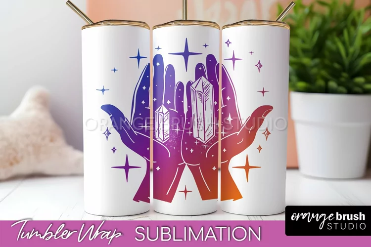 Celestial Tumbler Wrap, Boho Sublimation, Mystical Tumbler
