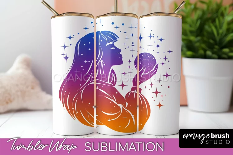 Celestial Tumbler Wrap, Boho Sublimation, Mystical Tumbler