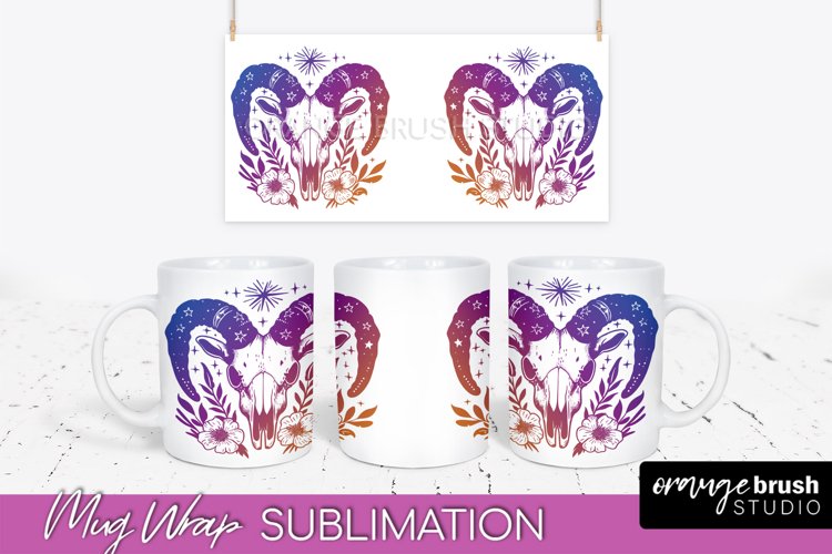 Celestial Mug Wrap PNG, Boho Mystical Coffee Mug Sublimation