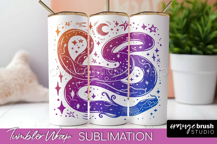Celestial Tumbler Wrap, Boho Sublimation, Mystical Tumbler