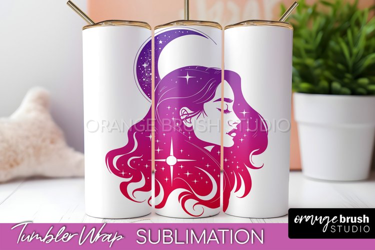 Celestial Tumbler Wrap, Boho Sublimation, Mystical Tumbler example image 1