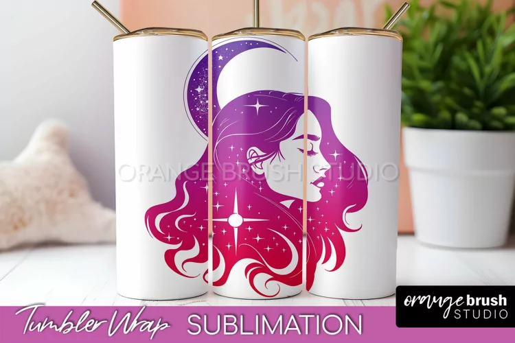 Celestial Tumbler Wrap, Boho Sublimation, Mystical Tumbler