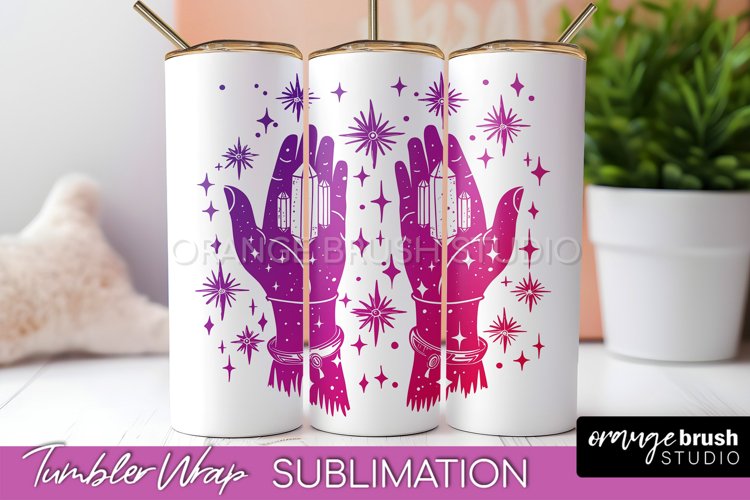 Celestial Tumbler Wrap, Boho Sublimation, Mystical Tumbler example image 1