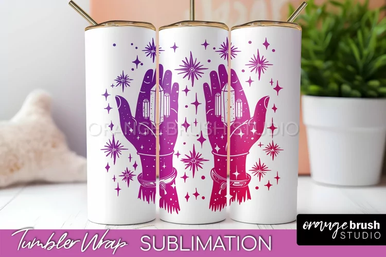 Celestial Tumbler Wrap, Boho Sublimation, Mystical Tumbler