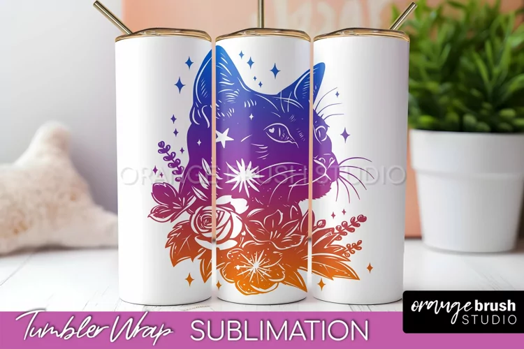 Celestial Tumbler Wrap, Boho Sublimation, Mystical Tumbler