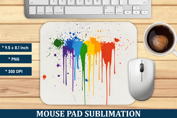 Colorful Paint Splatter Mouse Pad | Mouse Pad Sublimation
