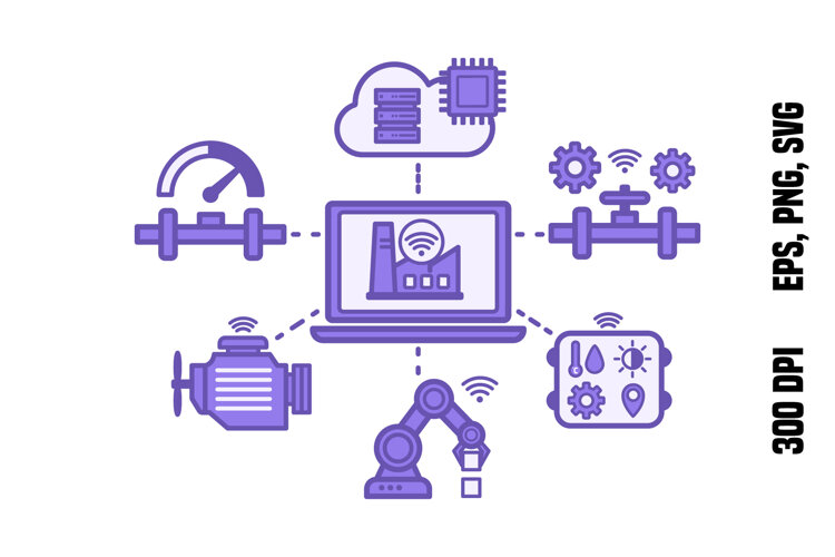 Purple Interconnected Ecosystem Icon example image 1