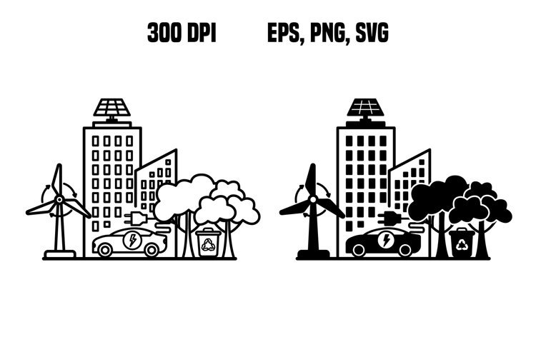 Sustainable City Ecology Icons example image 1