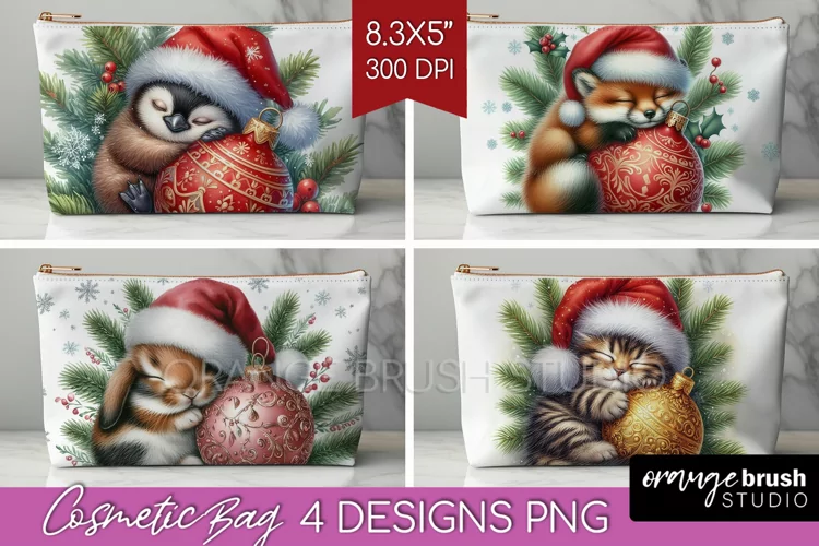 Christmas Animals Cosmetic Bag - Cute Christmas Makeup Bag