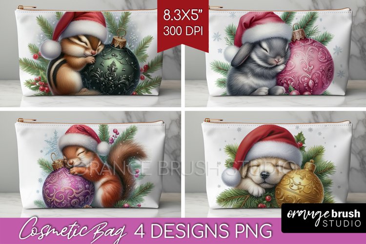 Christmas Animals Cosmetic Bag - Cute Christmas Makeup Bag example image 1