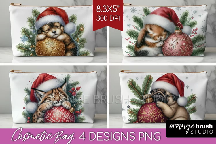 Christmas Animals Cosmetic Bag - Cute Christmas Makeup Bag