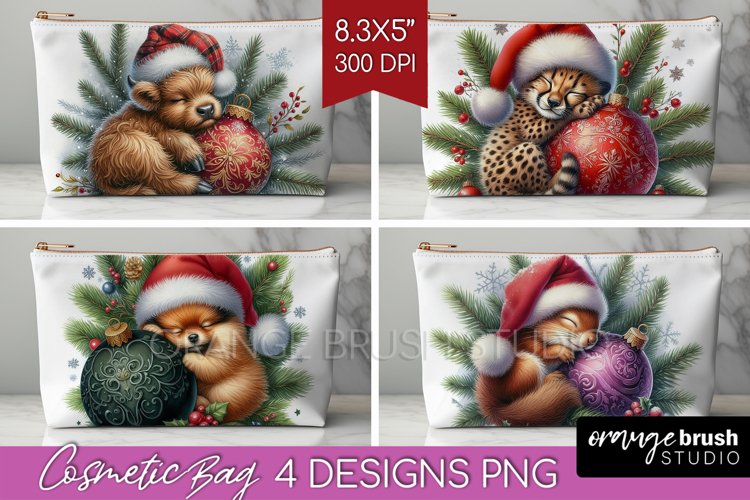 Christmas Animals Cosmetic Bag - Cute Christmas Makeup Bag example image 1