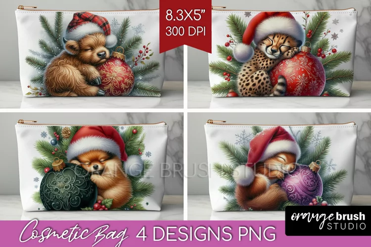 Christmas Animals Cosmetic Bag - Cute Christmas Makeup Bag