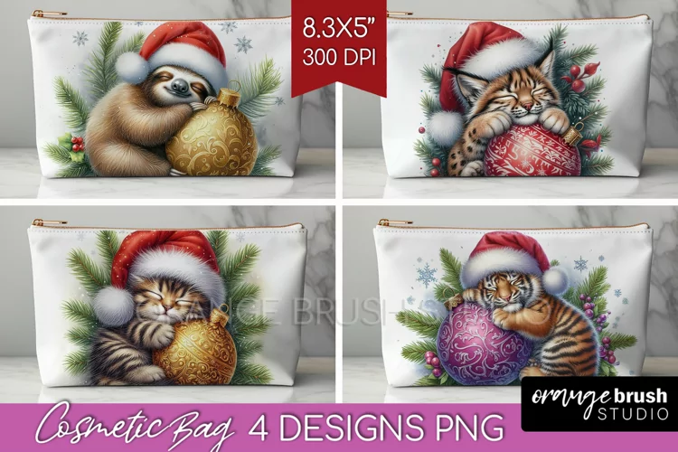 Christmas Animals Cosmetic Bag - Cute Christmas Makeup Bag