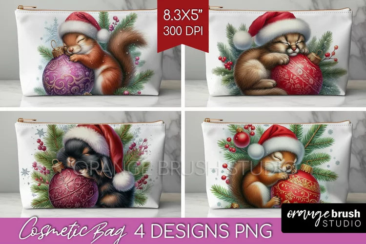 Christmas Animals Cosmetic Bag - Cute Christmas Makeup Bag