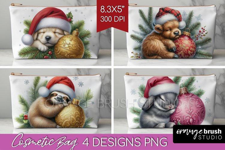 Christmas Animals Cosmetic Bag - Cute Christmas Makeup Bag example image 1