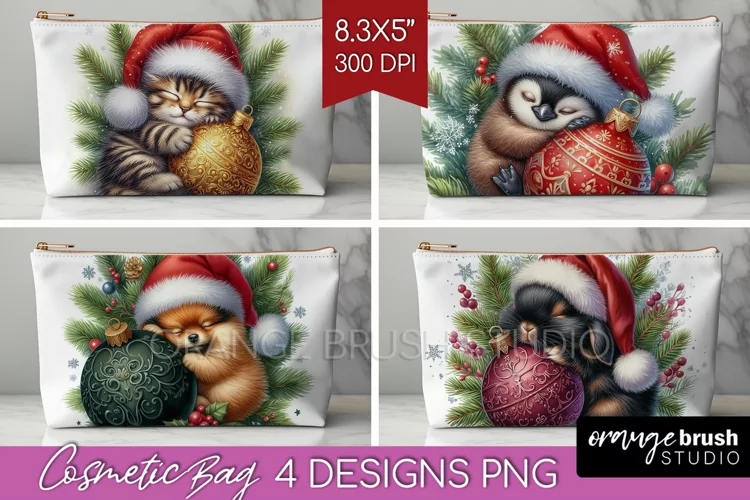Christmas Animals Cosmetic Bag - Cute Christmas Makeup Bag