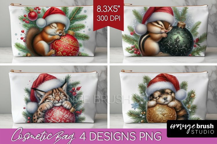 Christmas Animals Cosmetic Bag - Cute Christmas Makeup Bag example image 1