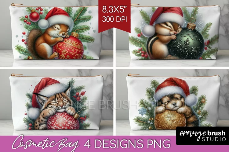 Christmas Animals Cosmetic Bag - Cute Christmas Makeup Bag