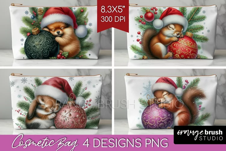 Christmas Animals Cosmetic Bag - Cute Christmas Makeup Bag