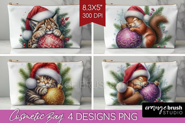 Christmas Animals Cosmetic Bag - Cute Christmas Makeup Bag