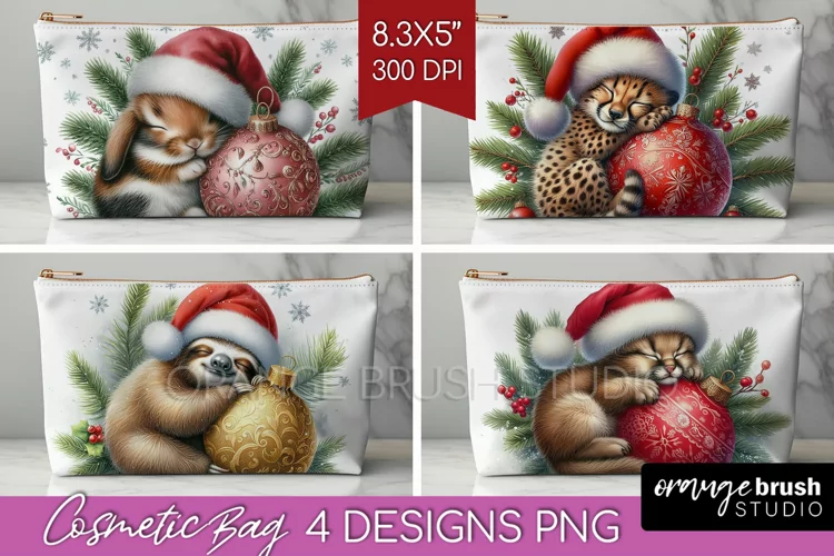 Christmas Animals Cosmetic Bag - Cute Christmas Makeup Bag
