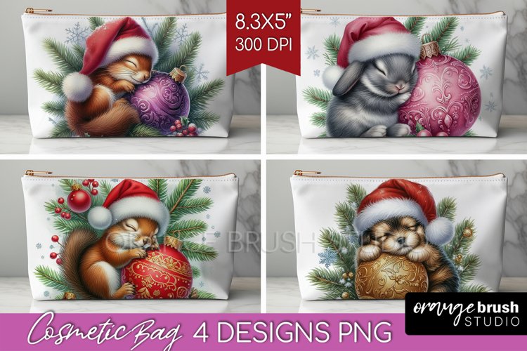 Christmas Animals Cosmetic Bag - Cute Christmas Makeup Bag example image 1