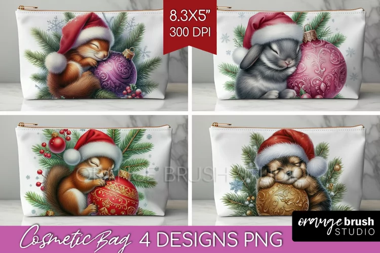 Christmas Animals Cosmetic Bag - Cute Christmas Makeup Bag