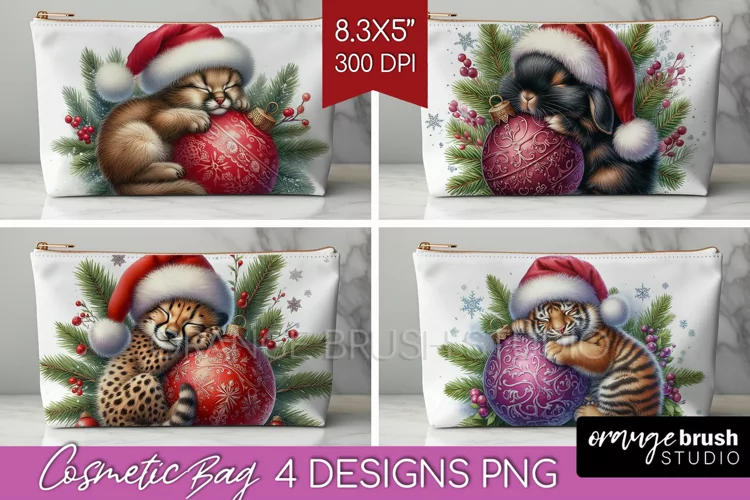 Christmas Animals Cosmetic Bag - Cute Christmas Makeup Bag