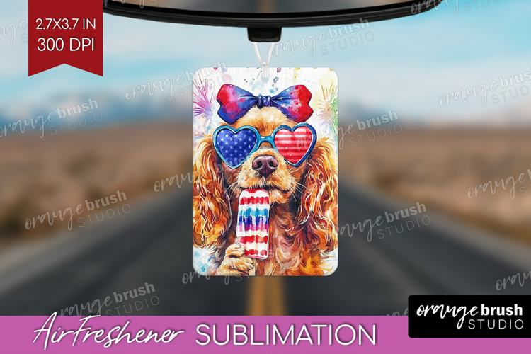 Cocker Spaniel Dog Air Freshener PNG 4th Of July PNG