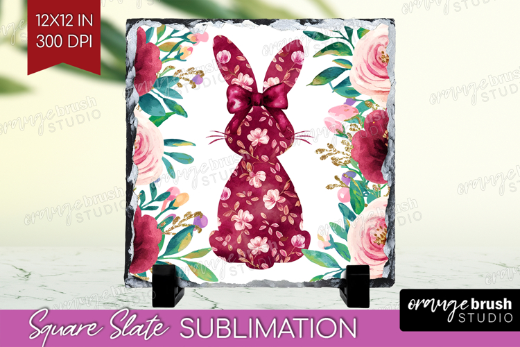 Coquette Easter Slate PNG - Easter Square Slate Sublimation
