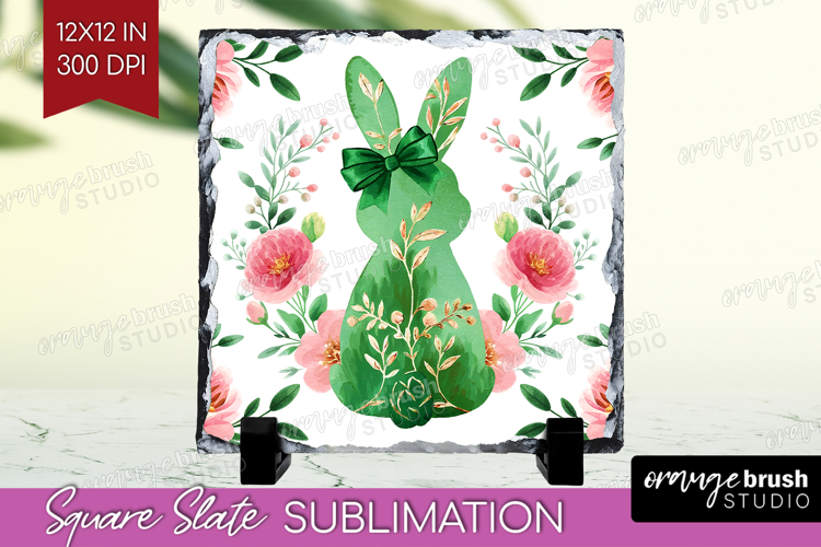 Coquette Easter Slate PNG - Easter Square Slate Sublimation