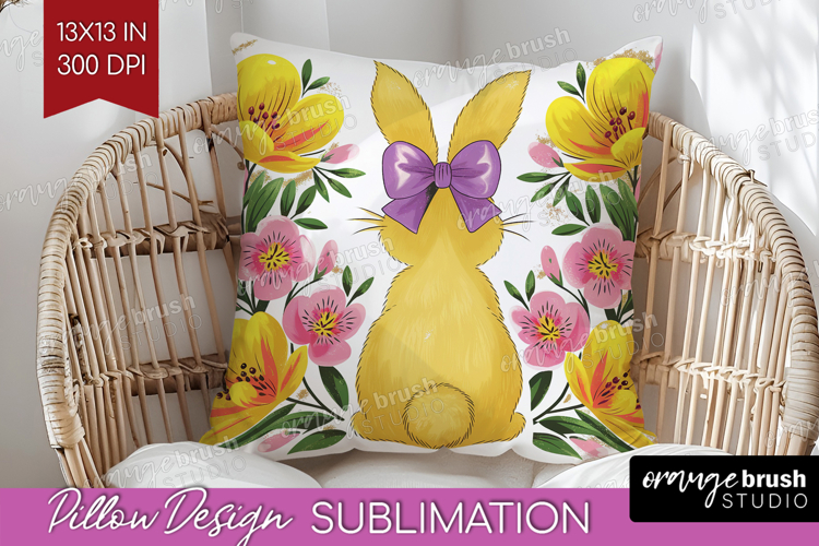 Coquette Easter Pillow Sublimation - Easter Pillow Cover PNG