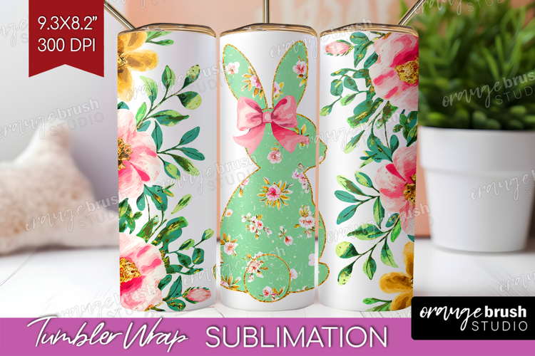 Coquette Easter Tumbler Wrap - Easter Tumbler PNG