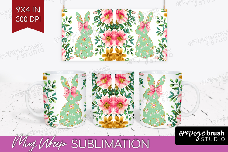 Coquette Easter Mug Wrap - Easter Mug PNG Sublimation