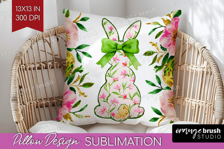 Coquette Easter Pillow Sublimation - Easter Pillow Cover PNG