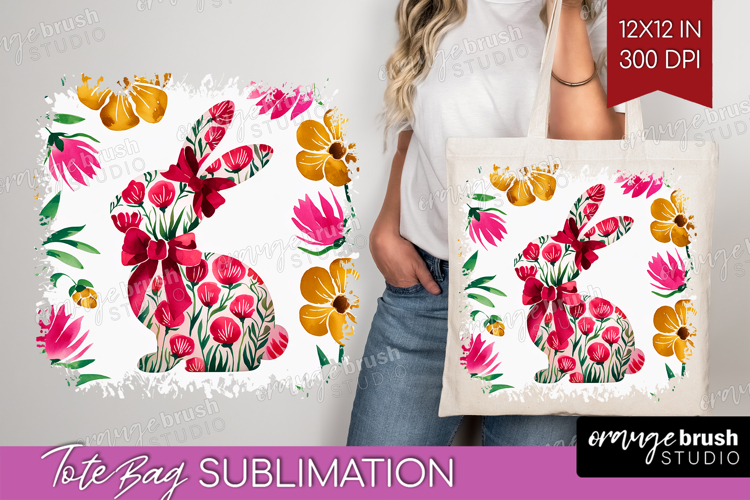 Coquette Easter Tote Bag - Easter Tote Bag PNG Sublimation