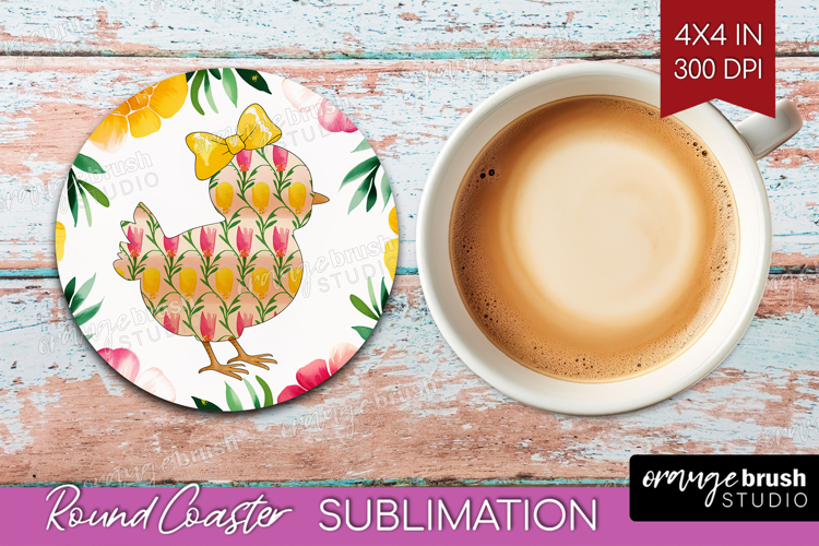 Coquette Easter Round Coaster - Easter Coaster PNG