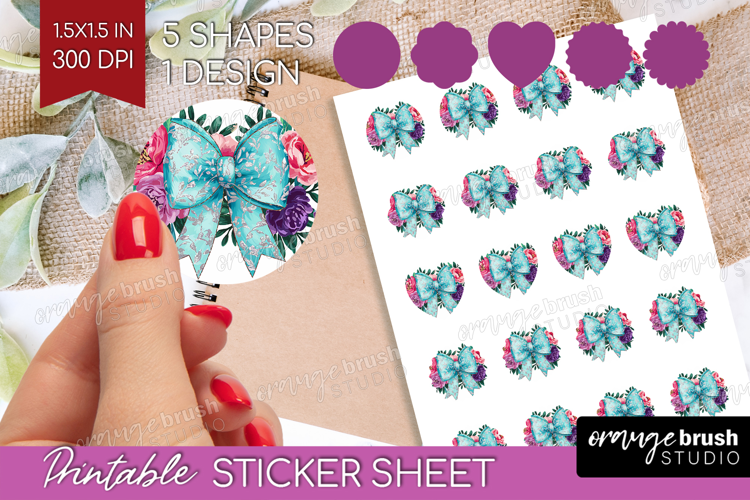Coquette Easter Round Sticker - Easter Printable Sticker