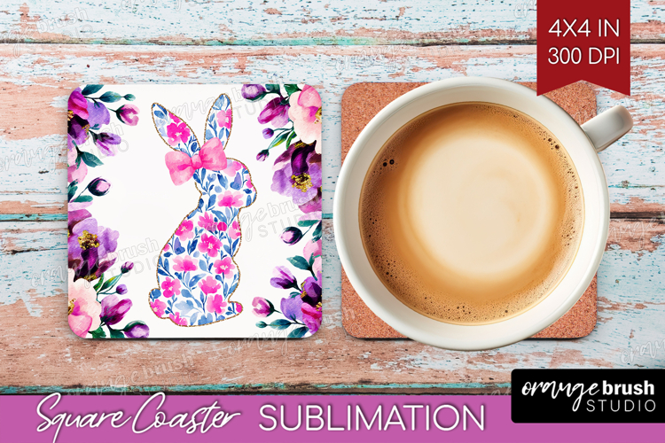 Coquette Easter Square Coaster - Easter Coaster PNG