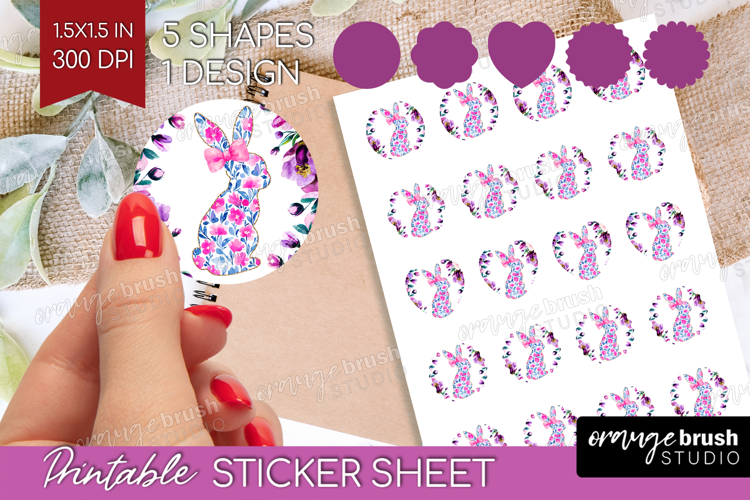 Coquette Easter Round Sticker - Easter Printable Sticker