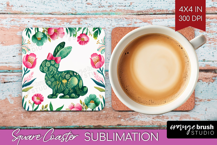 Coquette Easter Square Coaster - Easter Coaster PNG