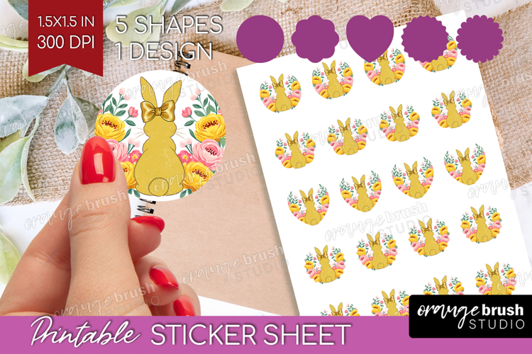 Coquette Easter Round Sticker - Easter Printable Sticker