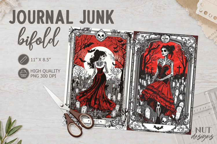 Gothic Journal Junk Bifold Creepy halloween journal