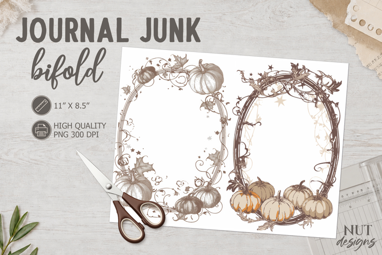 Pumpkin frame scrapbooking Rustic Autumn Journal Frames