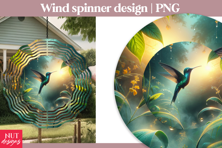 Golden Light Hummingbird Wind Spinner, Garden wind spinner