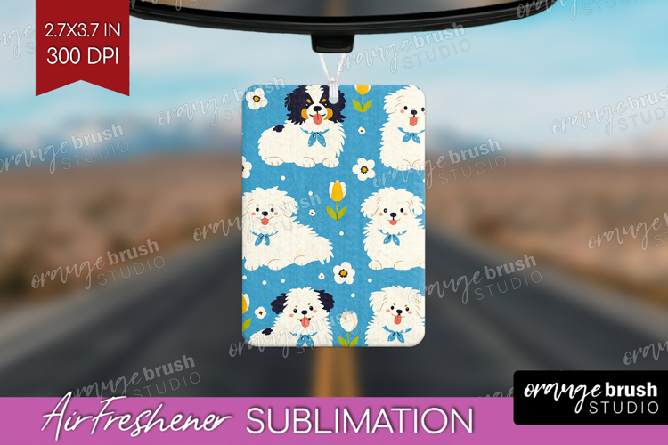 Cute Dog Air Freshener PNG - Chibi Puppy PNG Sublimation
