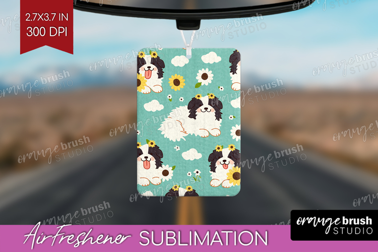 Cute Dog Air Freshener PNG - Chibi Puppy PNG Sublimation